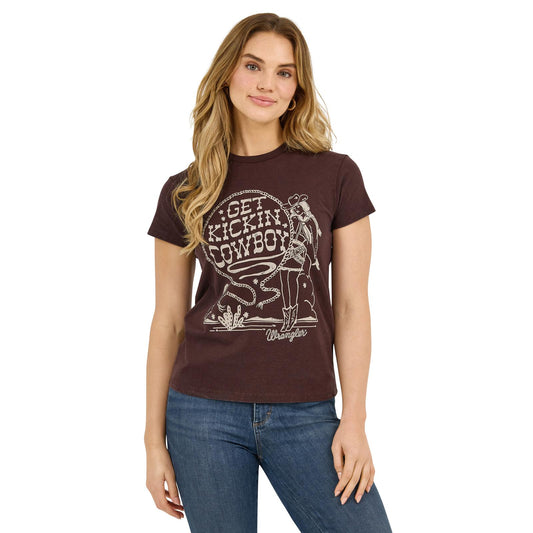 Wrangler GBU Women's Retro Reg Kicking Cowboy - Brown