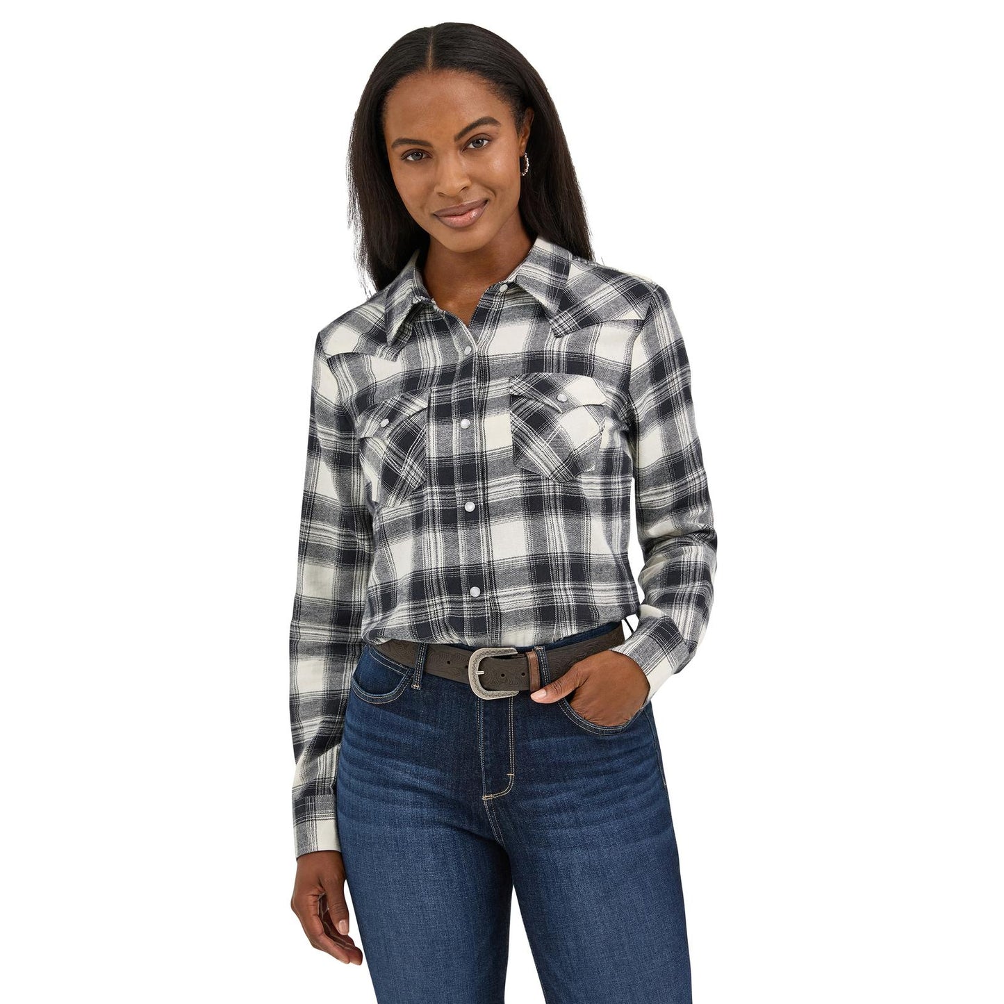 Women's Essential Flannel Plaid Western Snap Shirt