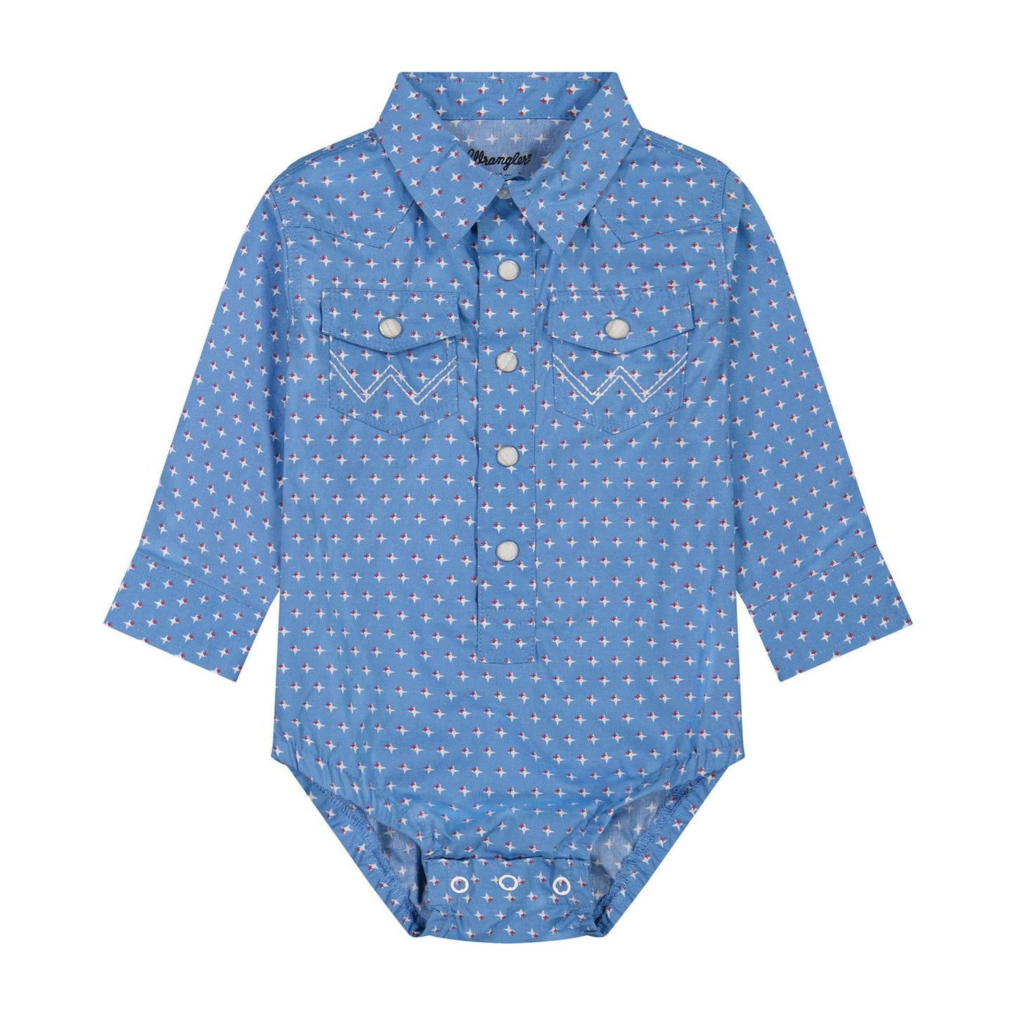 Wrangler® Baby Boy Long Sleeve Bodysuit - Blue