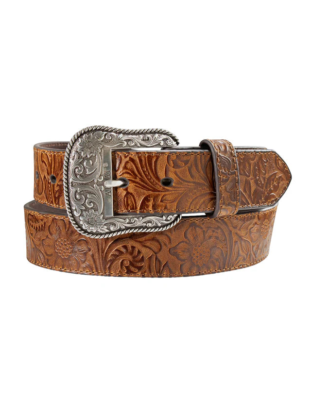 Ariat Floral Embossed Brown Belt (Women's)