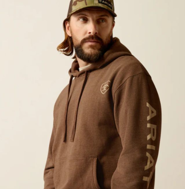 Ariat Men's Chestnut Heather Ariat Logo Hoodie