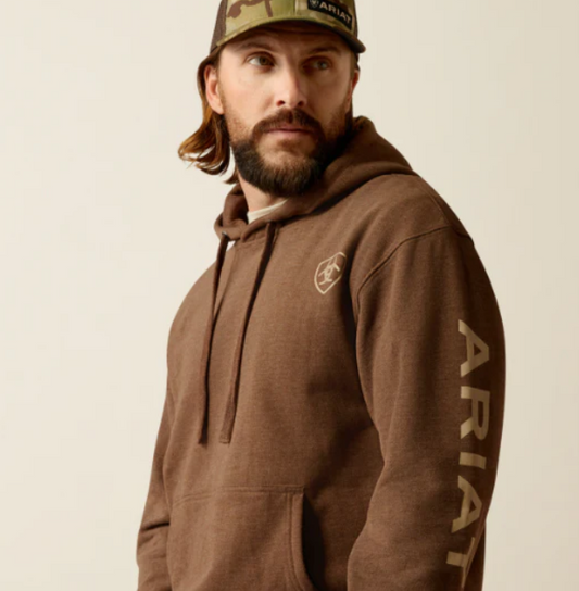 Ariat Men's Chestnut Heather Ariat Logo Hoodie