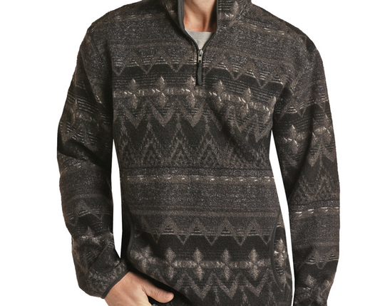 Aztec Printed Berber Pullover