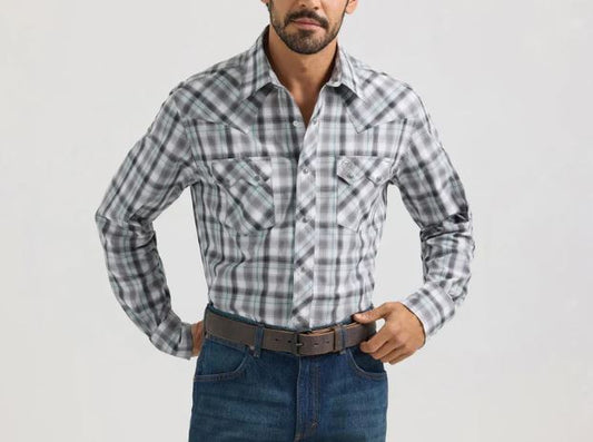 Wrangler Men's Long Sleeve Retro Modern Fit Shirt