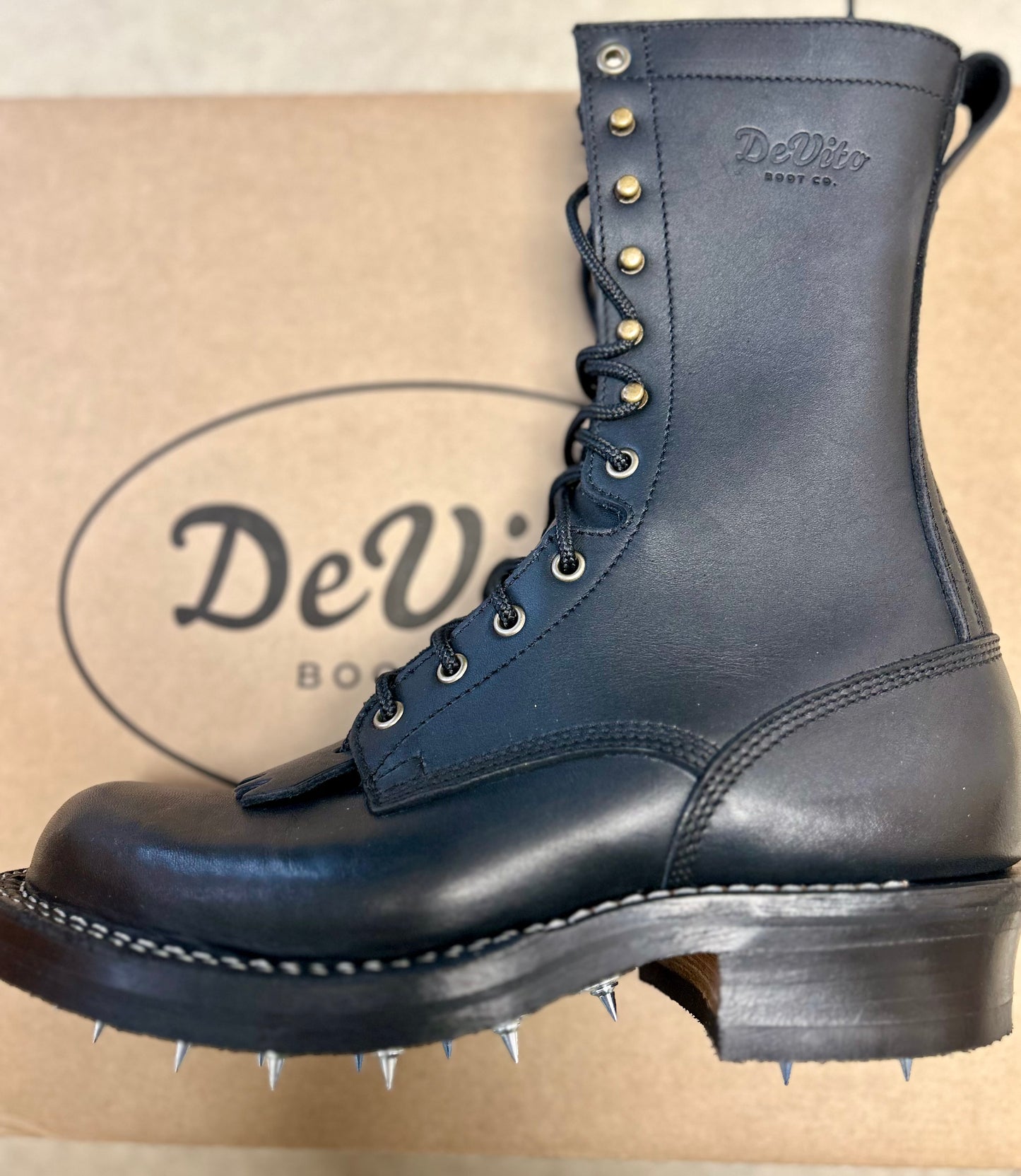 DeVito Boot Co. 10" Bobtail Black (CAULKED)