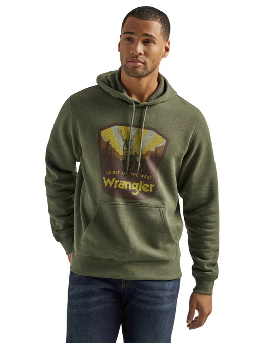 Wrangler Men's Regular Fit Pullover Hoodie - Olive
