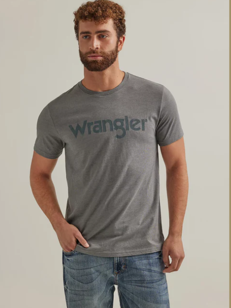 Men's Wrangler Kabel Logo Pewter Short Sleeve Tee Shirt