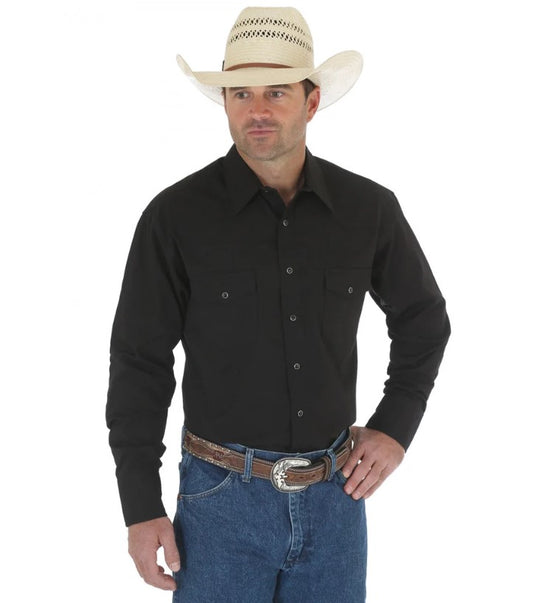 Wrangler Men’s Dress Shirt – Black