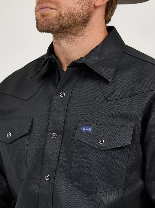 Wrangler Men's Cowboy Cut® Firm Finish Twill Western Snap Work Shirt