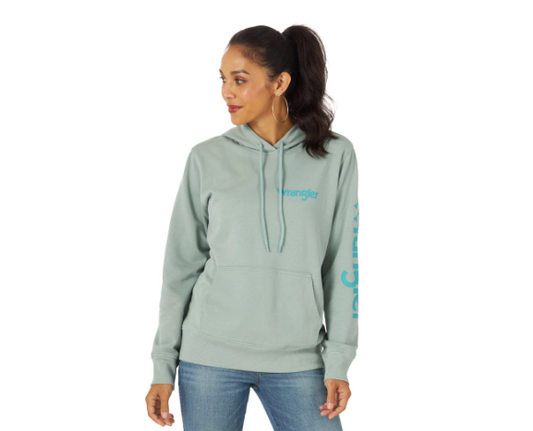 Wrangler Ladies Retro LWK Knit Teal Punchy Hoodie