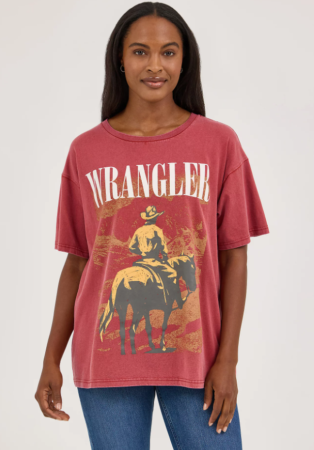 Women's Acid Wash Graphic Oversized Tee