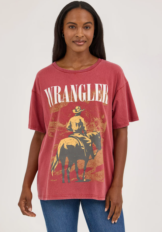 Women's Acid Wash Graphic Oversized Tee