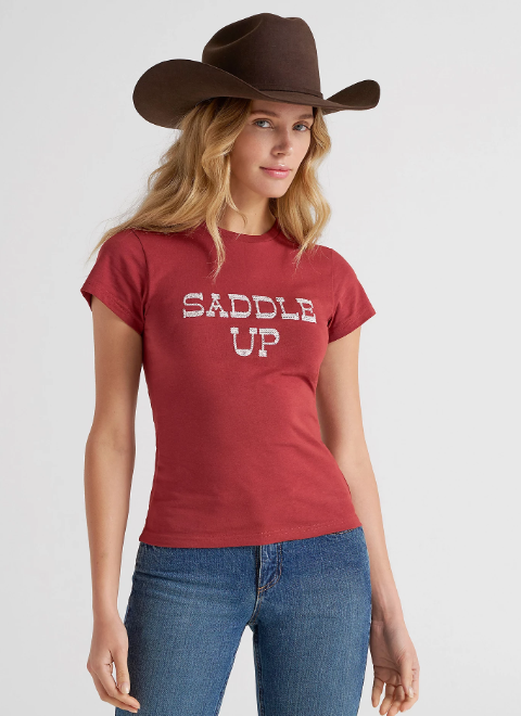 Women's Wrangler Graphic Shrunken Tee - Saddle Up