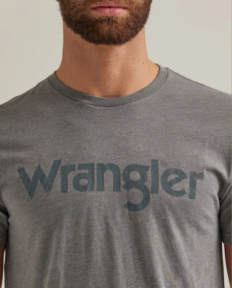 Men's Wrangler Kabel Logo Pewter Short Sleeve Tee Shirt