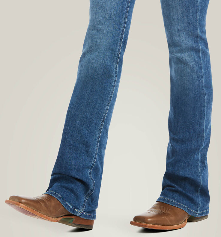 R.E.A.L. Mid Rise Patricia Boot Cut Jeans (Womens) - Maine Wash