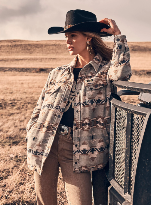 Women's Wrangler Quilt Lined Jaquard Shacket