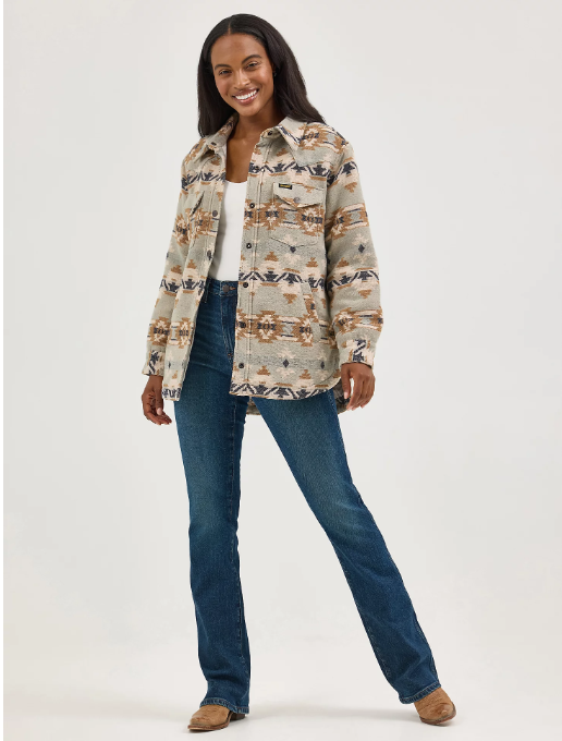 Women's Wrangler Quilt Lined Jaquard Shacket