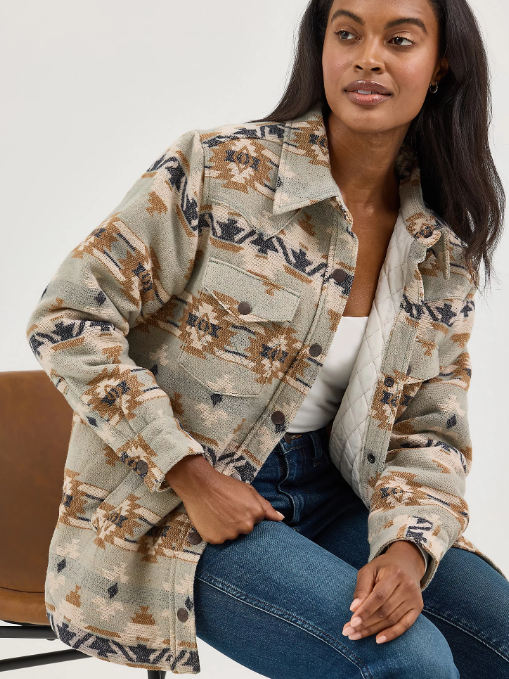 Women's Wrangler Quilt Lined Jaquard Shacket