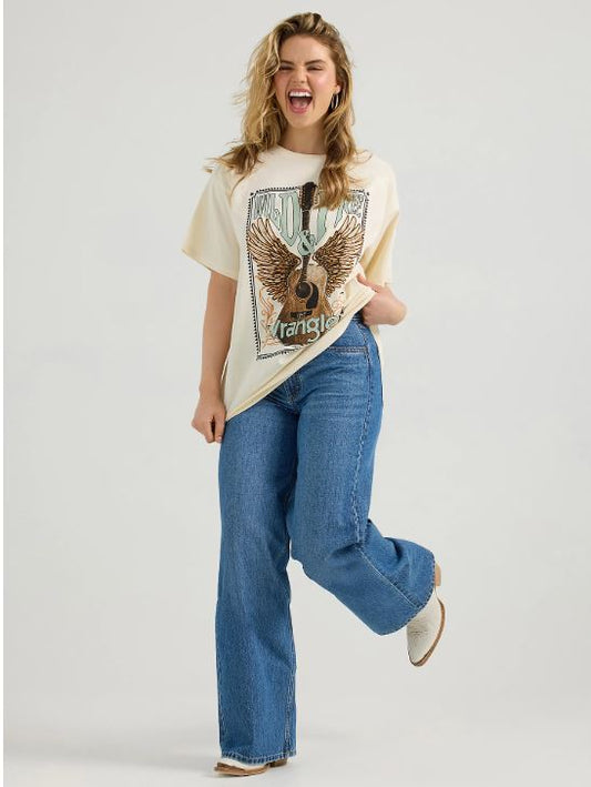 Women's Wrangler Western Graphic Oversized Tee - Wild and Free
