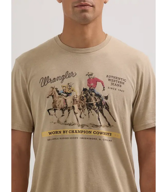 Wrangler Mens T-shirt- Champion Cowboy
