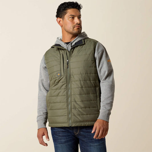 Ariat Rebar Cordura Ripstop Lightweight Insulated Vest in Beetle Green (Men's)
