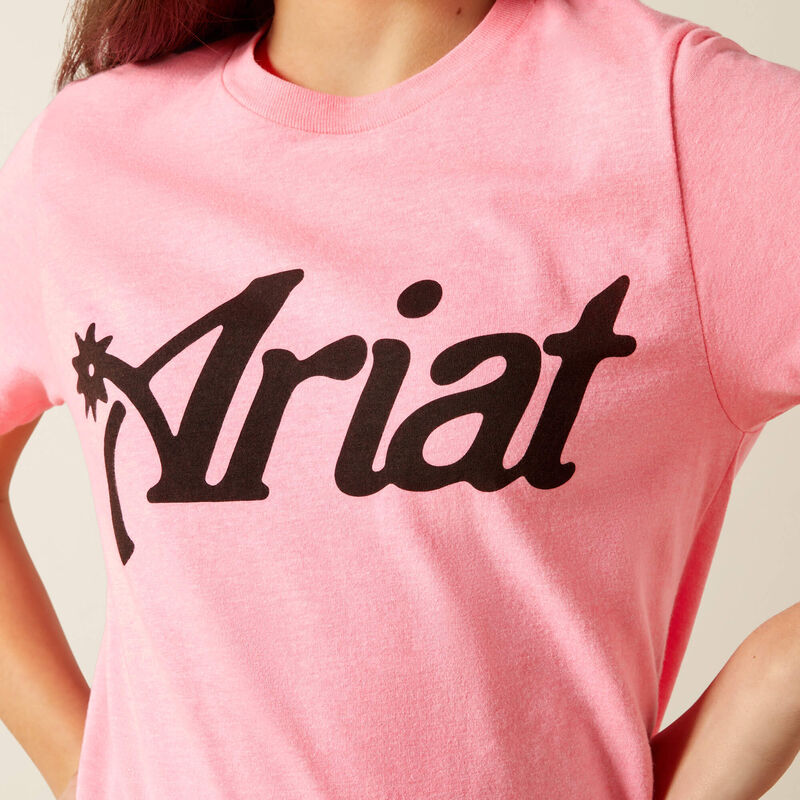 Ariat Spur Script T-Shirt - Pink Ice (Girl's)