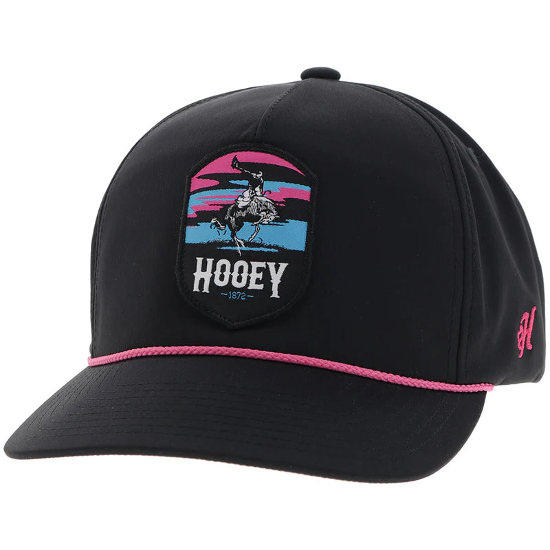 Hooey - "Cheyenne" Black Trucker Hat with Pink/Blue/Black Patch (Youth)