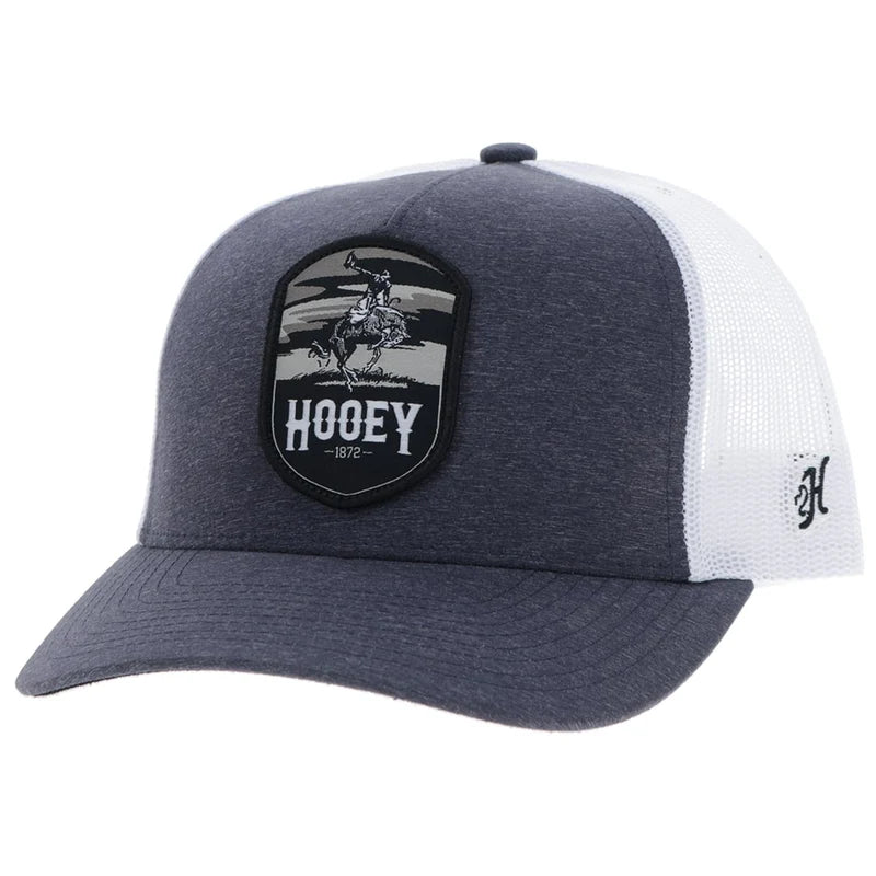 Hooey - "Cheyenne" Charcoal and White 5 Panel Trucker Hat