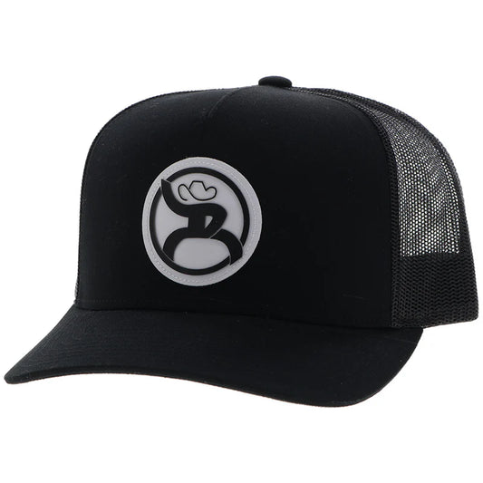 Hooey - "Roughly 2.0" Black Trucker Hat with Black/White Circle Patch (Youth)