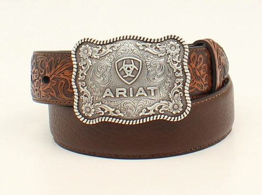 Ariat Kids Leather Belt with Removable Belt Buckle.