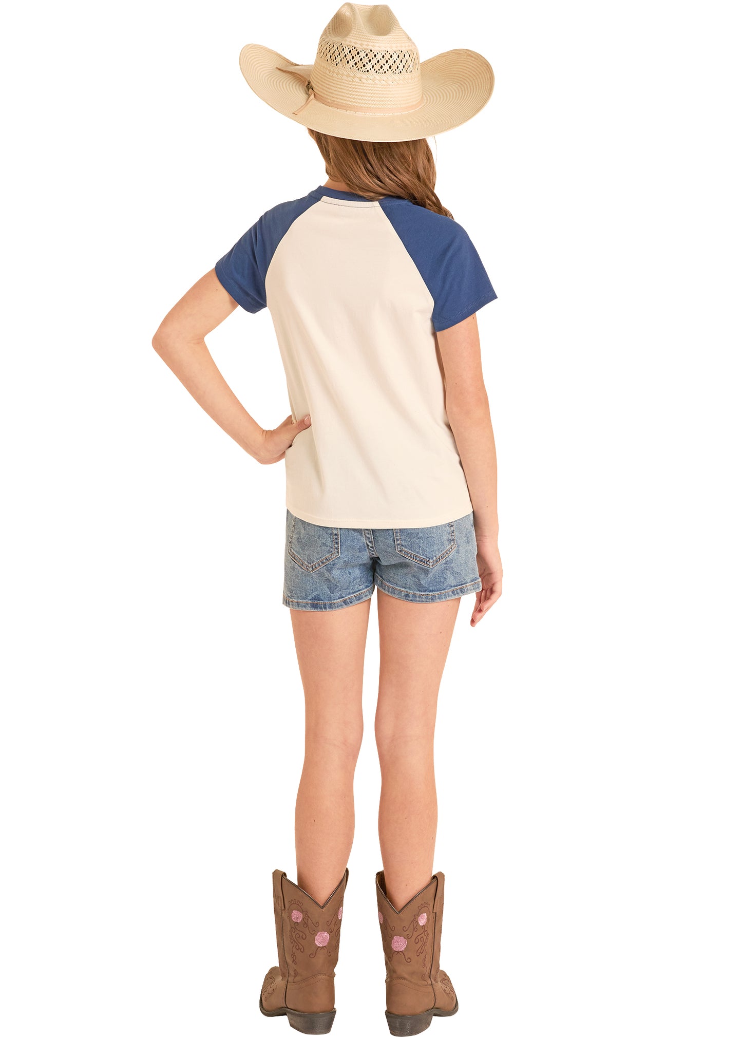 Rock & Roll Denim Saddle Up Buttercup Graphic T-Shirt (Girls)