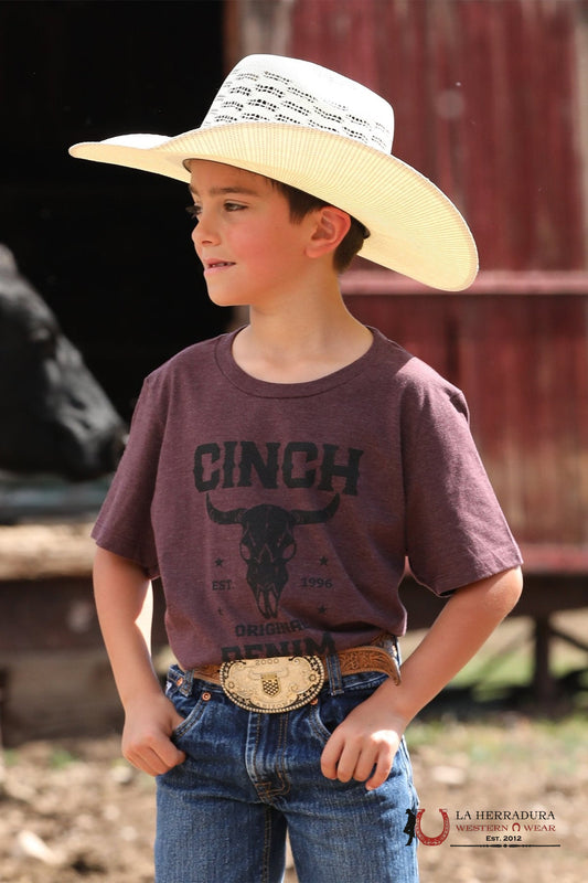 Cinch Bull T-Shirt in Burgundy (Boy's)