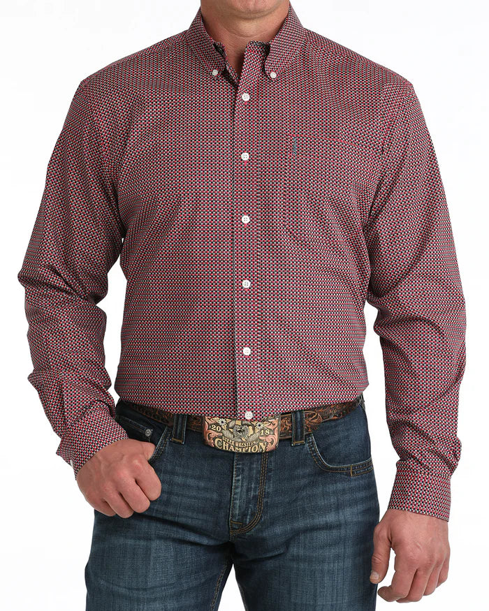 Cinch Modern Fit Button Up in Red (Men's)