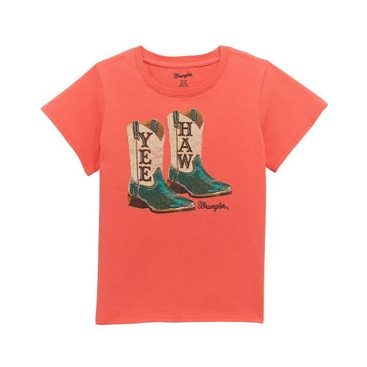 Wrangler Pink Yee Haw Boot T-Shirt (Girls)