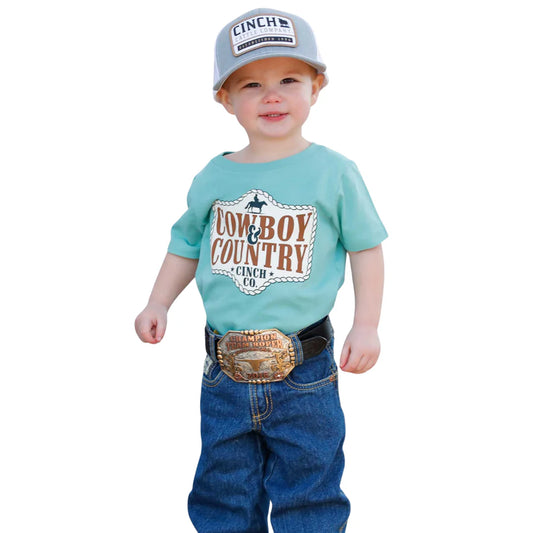 Cinch Cowboy and Country Teal T-Shirt (Baby/Toddler)