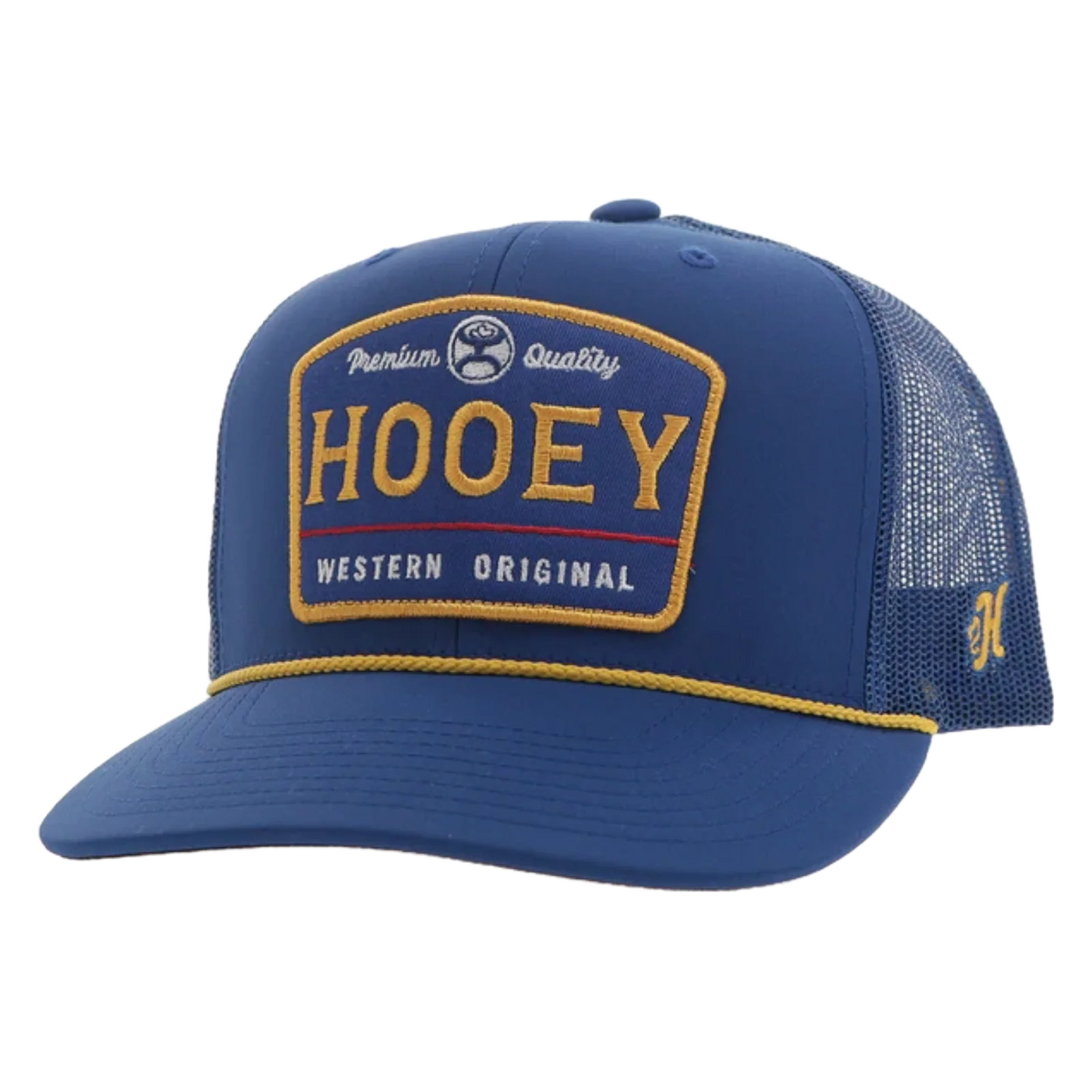 Hooey - "Trip" Trucker Hat in Blue with Blue/Yellow Patch