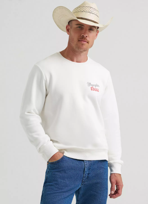 Wrangler X Coors Canada Banquet Crewneck in Marshmallow