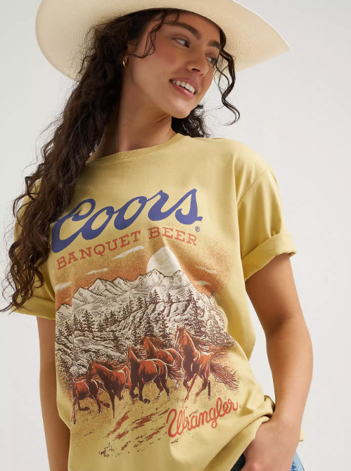Wrangler X Coors Canada Short Sleeve T-Shirt - Vintage Fit - Goldenrod
