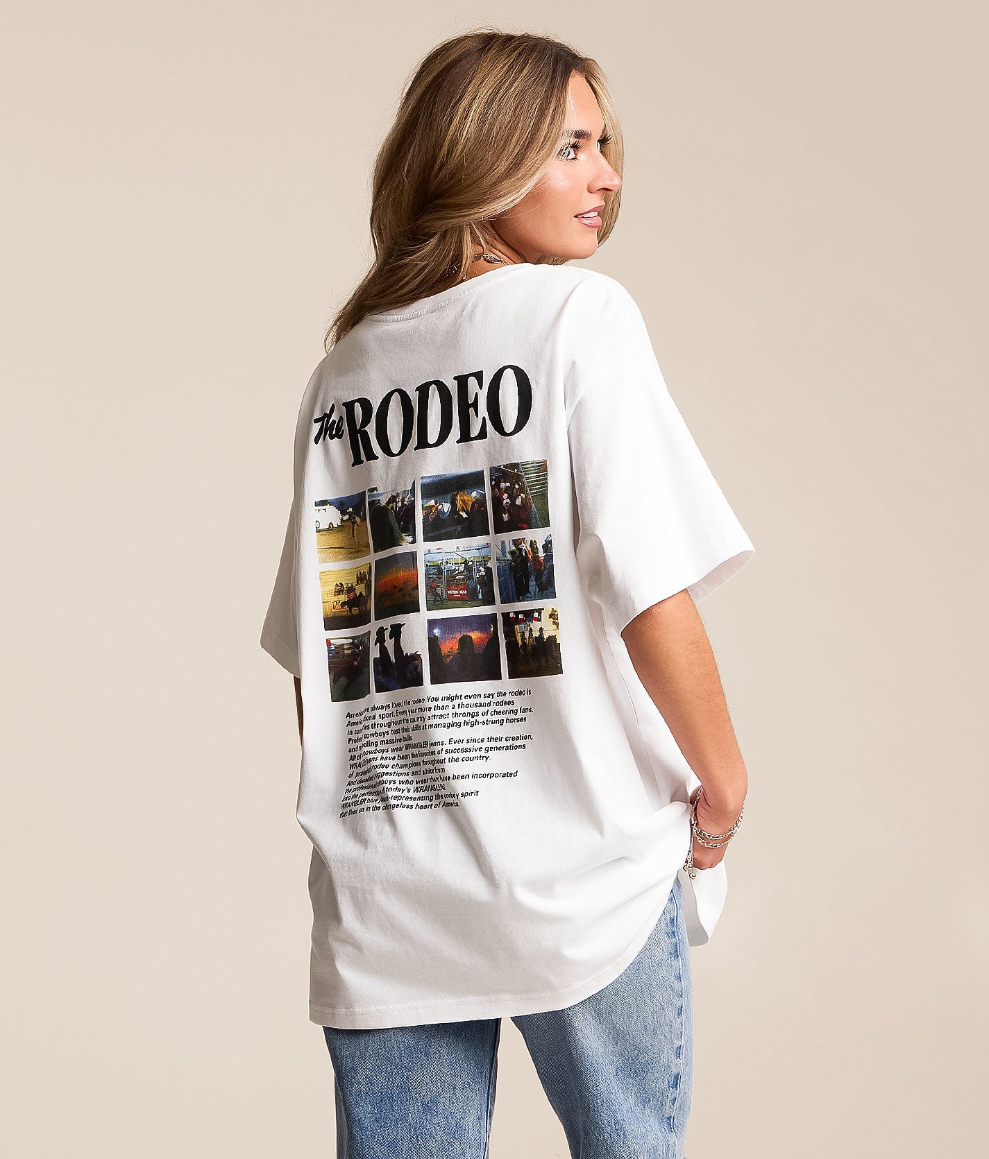 Wrangler Oversized Rodeo T-Shirt in White (Women's)