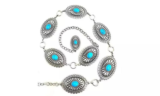 Ariat Oval Turquoise Concho Belt (Women's)